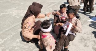 ASAH KETERAMPILAN DAN JIWA KEPEMIMPINAN: PRAMUKA PENGGALANG SE-KECAMATAN LUMBIR IKUTI GLADIAN PEMIMPIN REGU